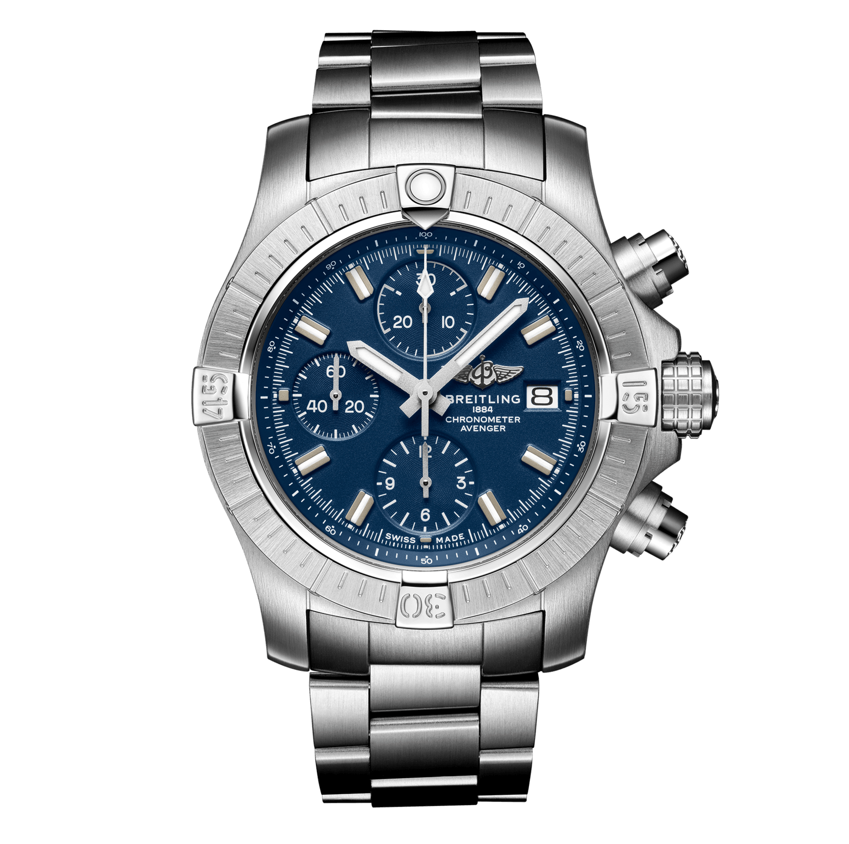 アベンジャー クロノグラフ 43 スチール - ブルー   A13385101C1A1