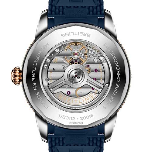 ブライトリングのクロノマットのシースルーバック