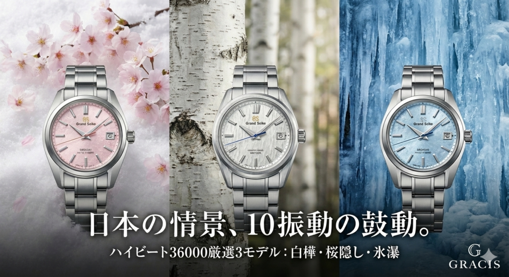 グランドセイコー ハイビートどれを選ぶ？白樺vs桜隠しvs氷瀑を比較