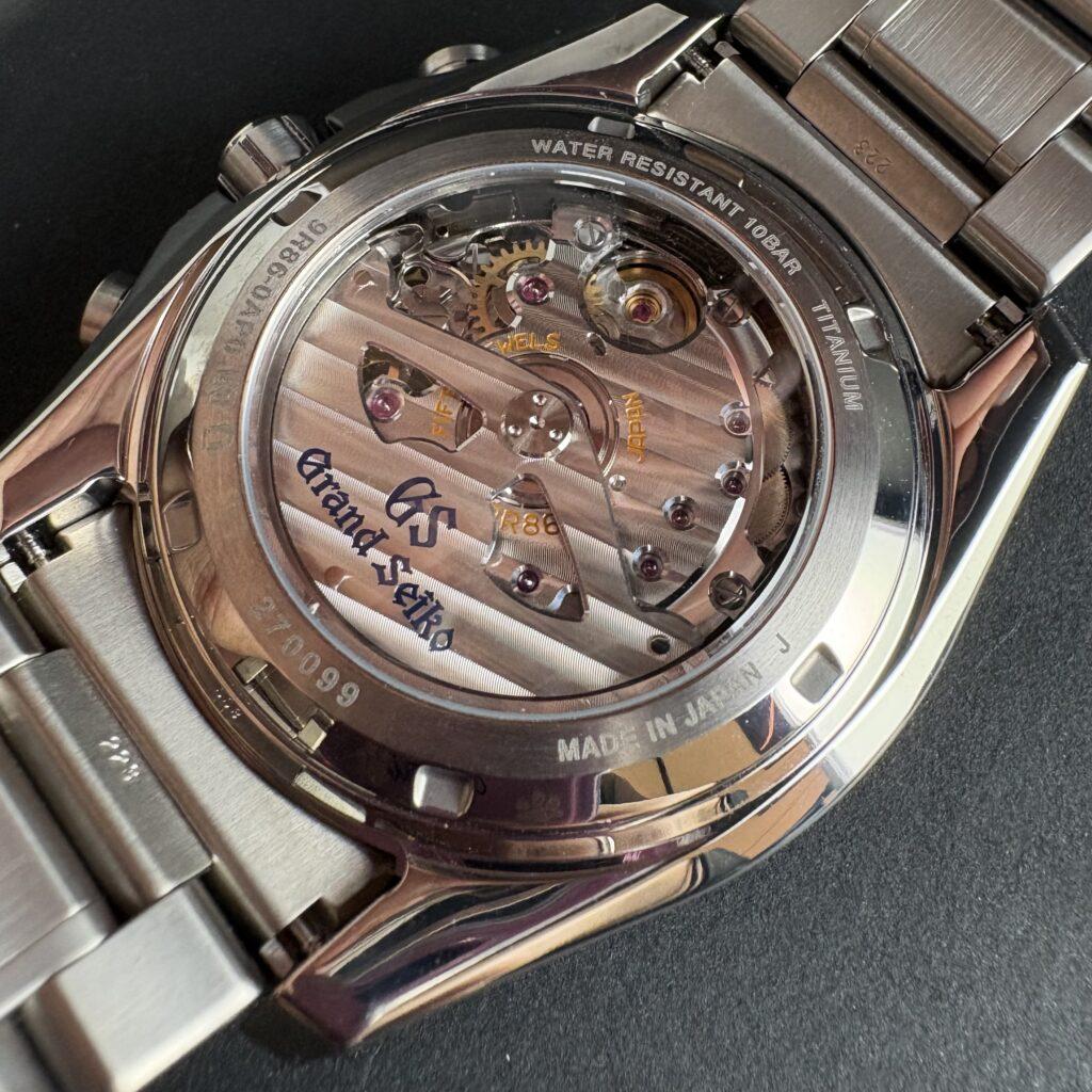 グランドセイコー SBGC251のプッシュボタンとクロノグラフ機構