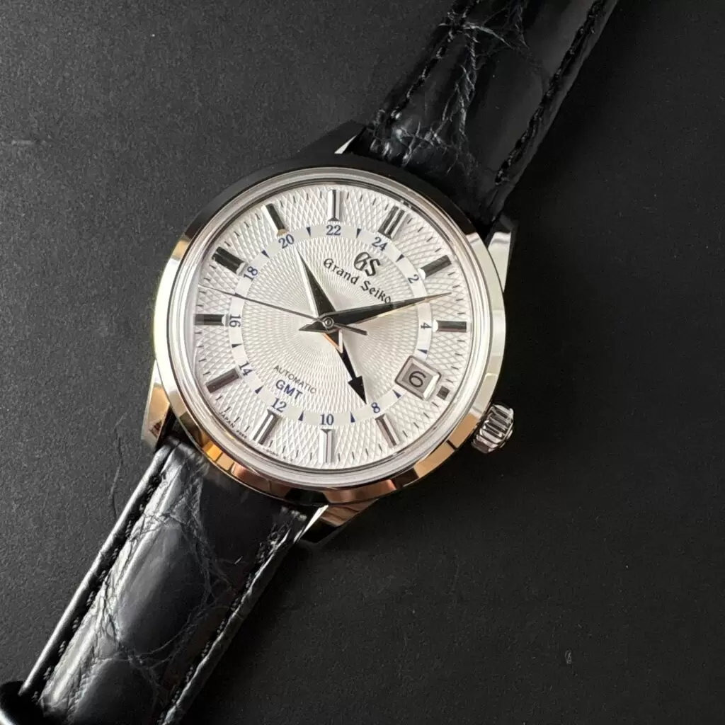 グランドセイコー SBGM255 雪雫 GMT針 ブルースチール 時刻表示